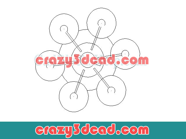 Modern chandelier CAD floor plan